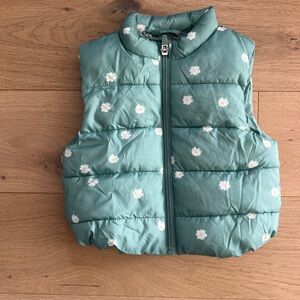 Marks & Spencer Girls' Mint Green Daisy Puffer Vest
